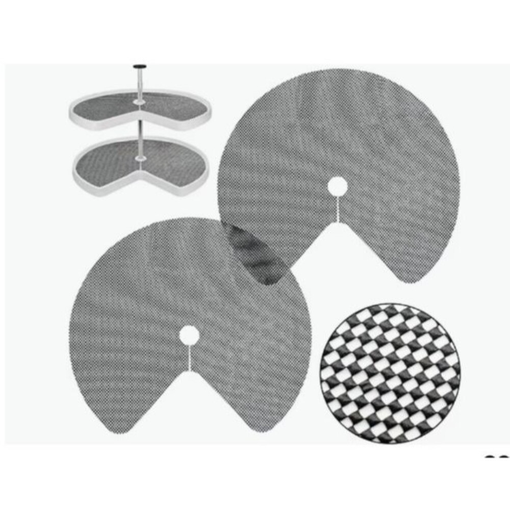 2pcs Lazy Shelf Liner Circle Kitchen Inserts Non Adhesive Cabinet Insert
